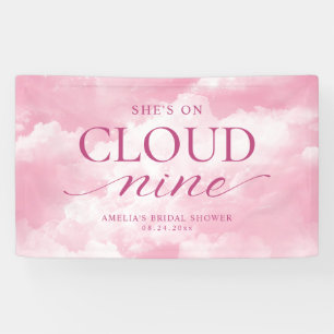 She's On Cloud Nine Pink Bridal Shower Banner