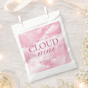 She's On Cloud Nine Pink Bridal Shower Favor Bag