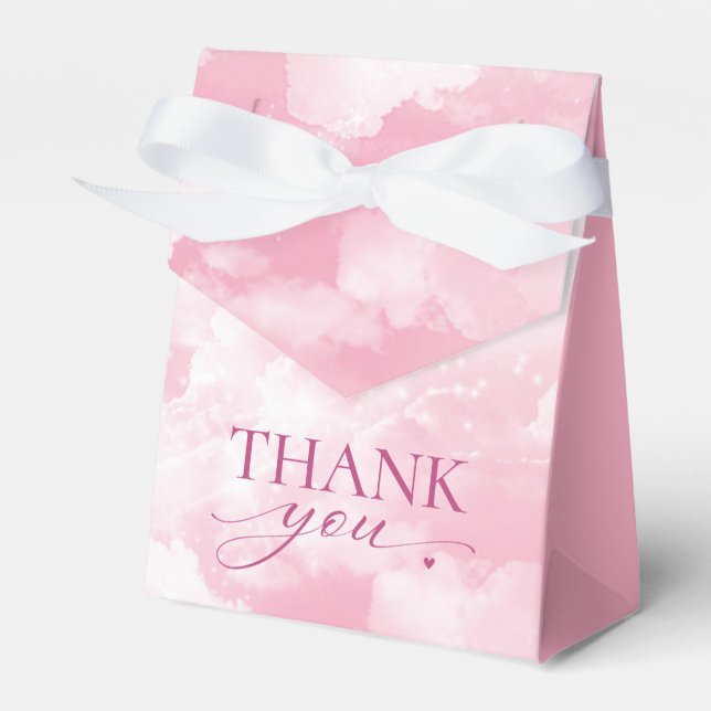 She's On Cloud Nine Pink Bridal Shower Favor Boxes (Front Side)
