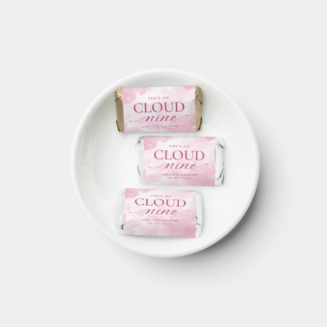 She's On Cloud Nine Pink Bridal Shower Hershey's Miniatures (Plate)