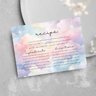 She's On Cloud Nine Recipe Bridal Shower Enclosure Card