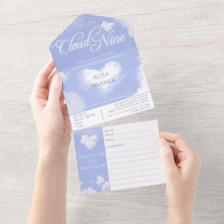 She's on Cloud Nine Recipe-Card Bridal Shower 