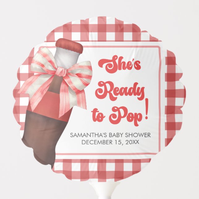 She's Ready to Pop Baby Shower  Balloon (Front)