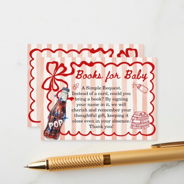 She's Ready to Pop Baby Shower Books for Baby Enclosure Card (Front/Back In Situ)