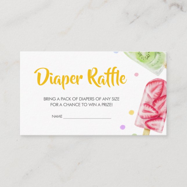 She's Ready to Pop Baby Shower Diaper Raffle Enclosure Card (Front)