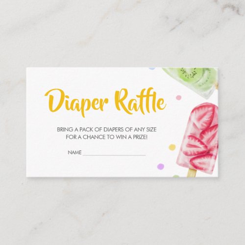 Shes Ready to Pop Baby Shower Diaper Raffle Enclosure Card