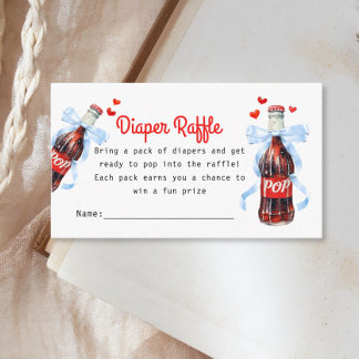 She's Ready to Pop Baby Shower Diaper Raffle Enclosure Card