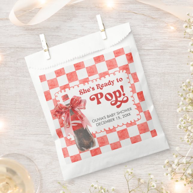 She's Ready to Pop Baby Shower Favor Bag (Clipped)
