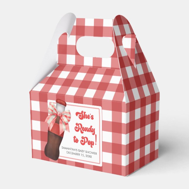 She's Ready to Pop Baby Shower  Favor Boxes (Front Side)