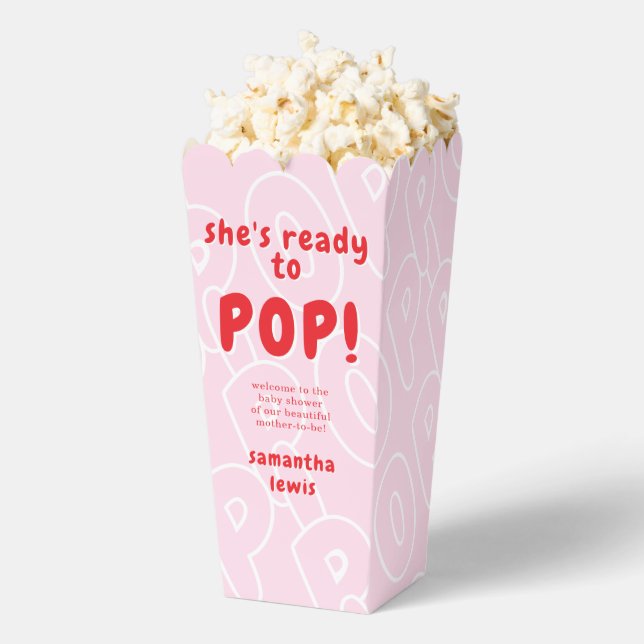 She's Ready to Pop Baby Shower Favor Boxes (Popped)