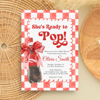 She's Ready to Pop Baby Shower Invitation