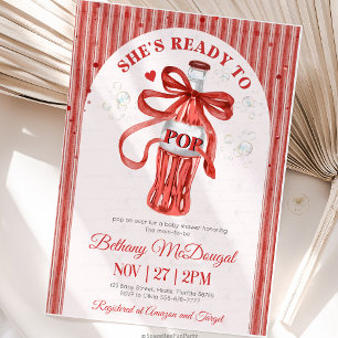 She's Ready To Pop Baby shower Invitation