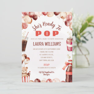 She's Ready To Pop Baby Shower Invite Cola Theme