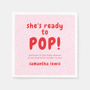 She's Ready to Pop Baby Shower Napkins