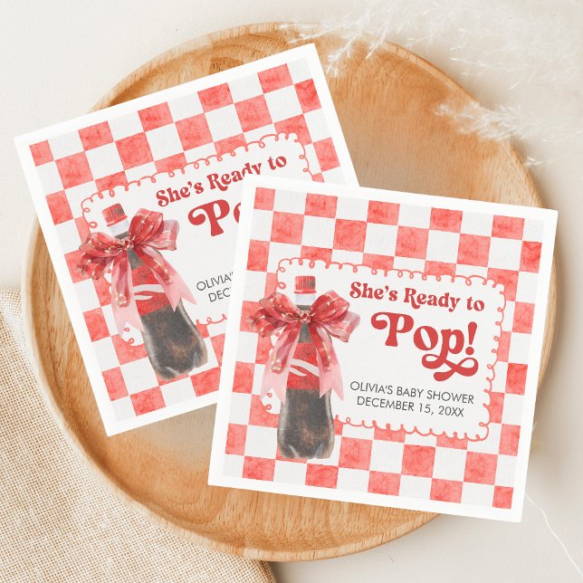 She's Ready to Pop Baby Shower Napkins (She's Ready to Pop Cola Baby Shower Napkin)