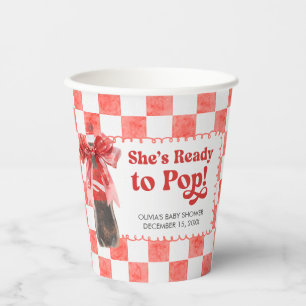She's Ready to Pop Baby Shower Paper Cups