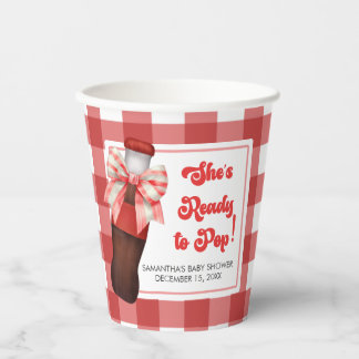She's Ready to Pop Baby Shower Paper Cups