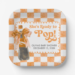 She's Ready to Pop Baby Shower Paper Plates