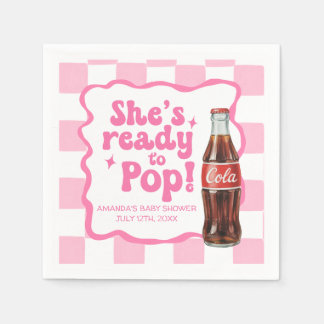 She's Ready to Pop Baby Shower Pink Napkins