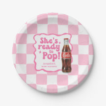 She's Ready to Pop Baby Shower Pink Plates
