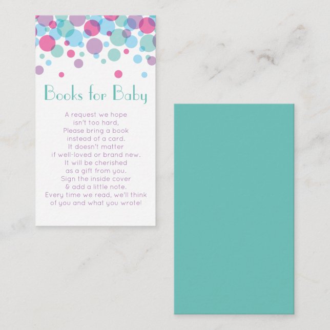She's Ready to Pop Baby Shower Polka Dots Books Enclosure Card (Front/Back)