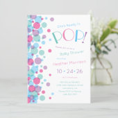 She's Ready to Pop Baby Shower Polka Dots Invitation (Standing Front)
