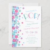 She's Ready to Pop Baby Shower Polka Dots Invitation (Front)