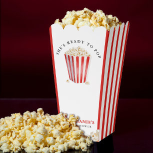 She's Ready To Pop Baby Shower Popcorn Favor Boxes