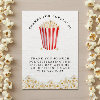 She's Ready To Pop Baby Shower Popcorn Thank You Card