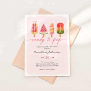She's Ready To Pop Baby Shower Popsicle  Invitation