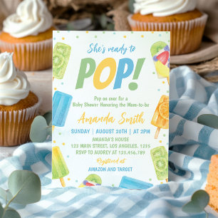 She's Ready To Pop Baby Shower Popsicle Invitation