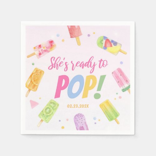 Shes Ready To Pop Baby Shower Popsicle Napkins