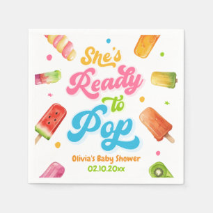 She's Ready to Pop Baby Shower Popsicle Napkins