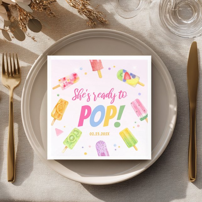 She's Ready To Pop Baby Shower Popsicle Napkins (Creator Uploaded)