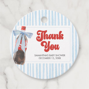 She's Ready to Pop Baby Shower Round Favor Tags