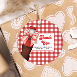 She's Ready to Pop Baby Shower Round Favor Tags