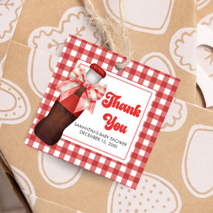 She's Ready to Pop Baby Shower Square Favor Tags