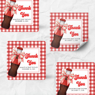 She's Ready to Pop Baby Shower Square Sticker