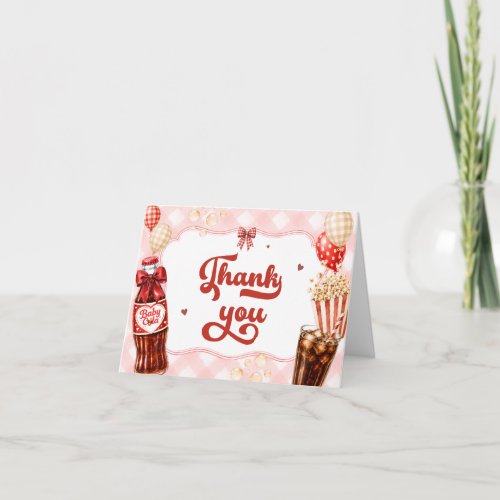 She's Ready to Pop Baby Shower Thank You Card