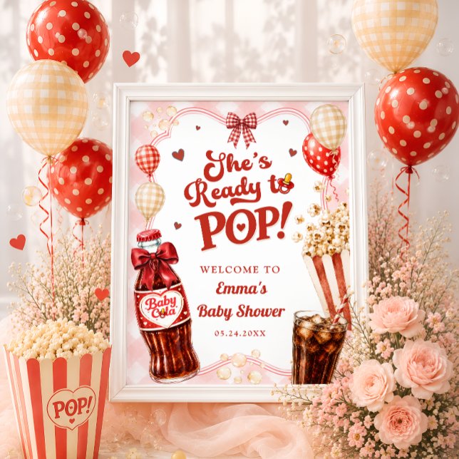 She's Ready to Pop Baby Shower Welcome Poster (Creator Uploaded)