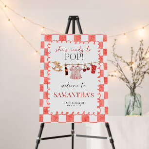 She's Ready to Pop Baby Shower Welcome Sign