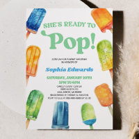 She's Ready To Pop Blue Popsicle Baby Shower