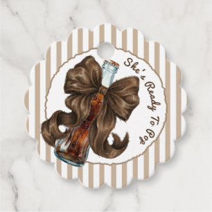 She's Ready To Pop Bow Baby Shower Favor Tags