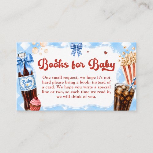 She's Ready to Pop Boy Baby Shower Books for Baby Enclosure Card