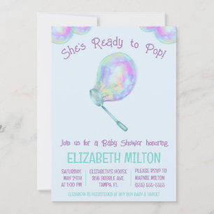 She's Ready to Pop! Bubble Baby Shower Invitation