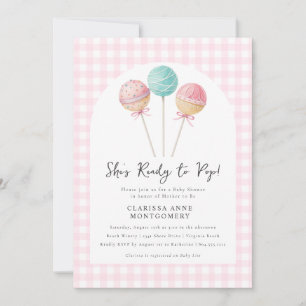 She's Ready to Pop Cake Baby Shower Invitation
