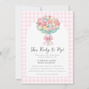 She's Ready to Pop Cake Baby Shower Invitation