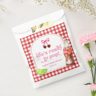 She's Ready To Pop! Cherry Soda Pop Baby Shower Favor Bag