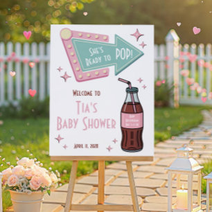 She's Ready to POP Diner, Soda Baby Shower Welcome Foam Board