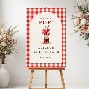 She's Ready to Pop Gingham Baby Shower Welcome Foam Board
